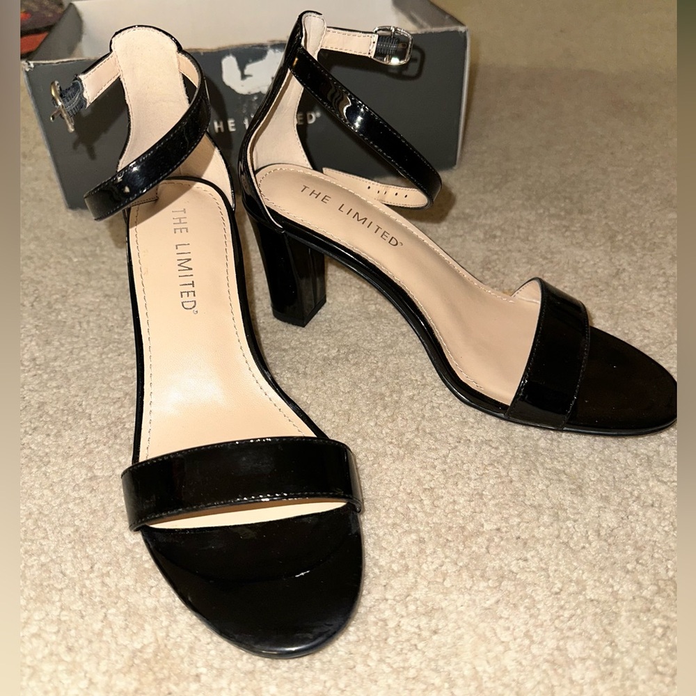 The Limited Black Heels Ankle-Strap Sandals